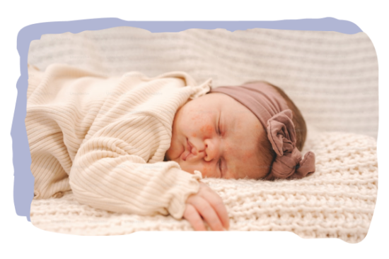 Infant girl is sleeping